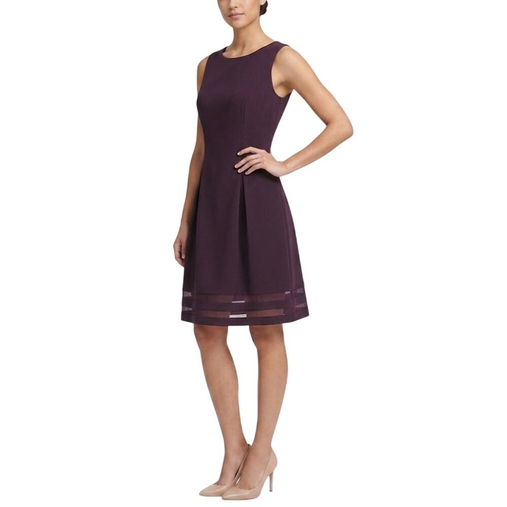 Tommy Hilfiger Dark Purple Sleeveless A-Line Dress Size 4 A8FC2PCB Pencil Dress